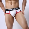thumbnail image 6 of HUPOM Mens Underwear Boxer Briefs Male Thongs Medium waist Comfort Waist Solid Boxer Briefs White S, 6 of 6