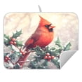 thumbnail image 5 of Ryvnso Cardinal on Fir Berry Dish Drying Mat for Kitchen Countertop 18x24 Large Dish Pad Drainer Rack Dish Sink Mats, 5 of 7
