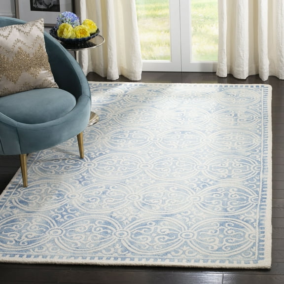 Safavieh Dip Dye Cyan Distressed Area Rug, Blue/Ivory, 5' x 8'