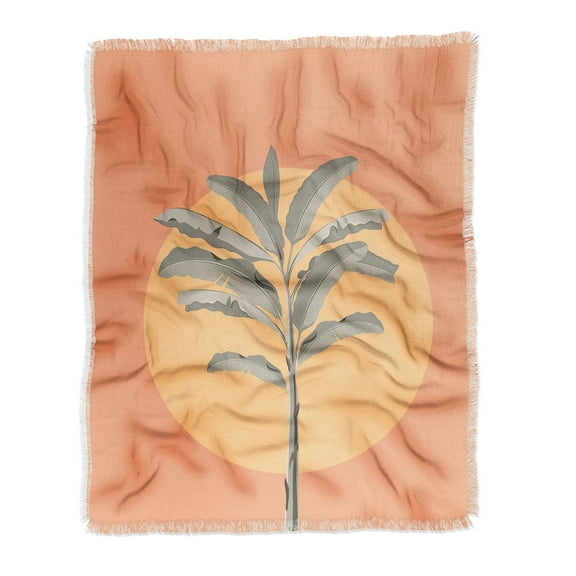 Society6 Iveta Abolina Sunrise Coral Woven Throw Blanket
