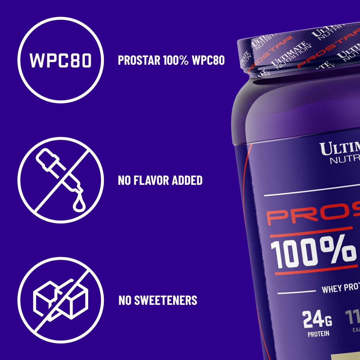 Ultimate Nutrition RAW Whey Protein Concentrate Powder– 2.2lb