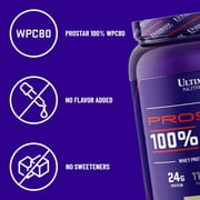 Ultimate Nutrition Prostar 100% Raw Whey Protein Concentrate Powder, 2lb | 24g Protein Per Serving, 5.5g BCAAs, Unflavored Whey Protein Concentrate, Low Carb, Low Fat Protein For Baking & Smoothies