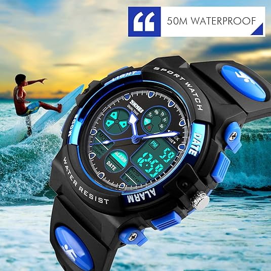Reloj Digital para ninos deportes al aire libre 50M relojes electronicos impermeables despertador 12 24 H cronometro calendario reloj de pulsera para nino y nina Walmart en linea