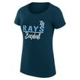 thumbnail image 2 of Women's G-III 4Her by Carl Banks Navy Tampa Bay Rays Super-Slim Fit Lightweight Team Graphic T-Shirt, 2 of 3