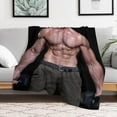 thumbnail image 5 of Soft and Comfortable Hugh Warm The Wool Jackman Blanket Fan Gift Suitable for Room Sofa Bed Car Lets Trip Camping Sofa Decoration Merch Fresh Love Stuff Blanket 30x40, 5 of 6