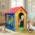 thumbnail image 4 of Infans Kids EVA Foam Playhouse w/Roof, Chimney, Windows & Doorways for Creative Play, 4 of 7