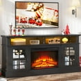 thumbnail image 2 of Fireplace TV Stand with 24" Fireplace for TVs up to 65 inches, UHOMEPRO Modern Electric Fireplace TV Stand Entertainment Center with Virtual Flame for Living Room or Bedroom, Black, 2 of 12