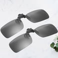 thumbnail image 3 of EeaseMX 2 clips para gafas de sol polarizadas, cuadrados, de plástico y metal, para exteriores (negro polarizado), 3 of 7