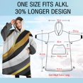 thumbnail image 4 of Oversized Wearable Blanket Hoodie,Black White Gold Wave Marble Sherpa Blanket Hoodie with Super Pockets,Super Warm Fuzzy Pullover for Women & Men, 4 of 6