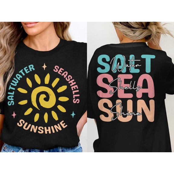 Saltwater Seashells Sunshine T-shirt, My Perfect Day Beach Summer Vacation T-shirt, Summer Vacation T-shirt, Sunshine T-shirt.