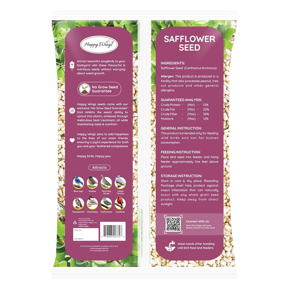 Happy Wings Safflower Seed Wild Bird Food, 4 Lb photo 4