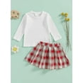 thumbnail image 4 of Michellecmm  Toddler Girl 2 Piece Outfit Long Sleeve Shirt and Plaid Pleated Skirt, 4 of 9