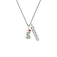 thumbnail image 2 of Delight Jewelry Silvertone 2-D Christmas Dog with Red Hat Silvertone Sisters Best Friends Forever Bar Charm Necklace, 23", 2 of 4