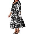 thumbnail image 2 of Vestido largo VisiChenup con cuello en V y manga larga con estampado africano, 2 of 3
