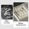 thumbnail image 6 of Weloille Silverware Drawer Organizer, Expandable Utensil Tray for Kitchen, Flatware and Cutlery Holder, Adjustable Plastic Storage for Spoons Forks Knives, Large, Beige, 6 of 6