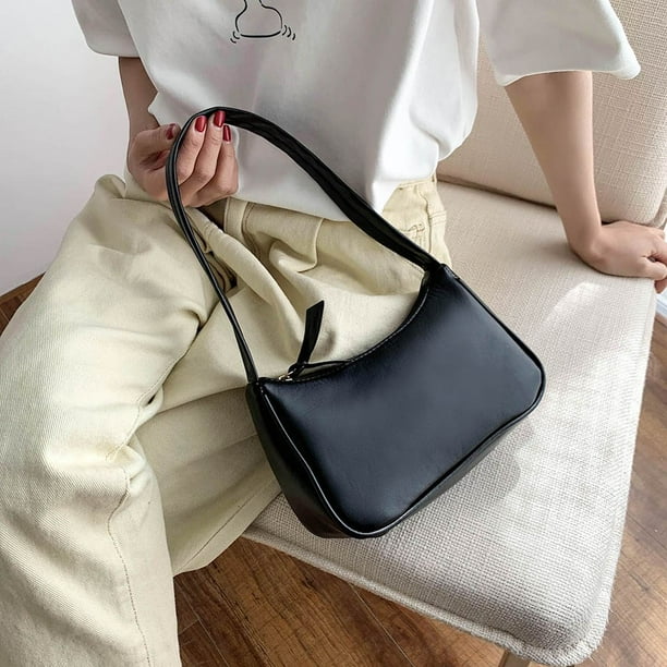 Simple Elegant Women Small Shoulder Bag Lady Pure Zipper Casual Sling Handbags