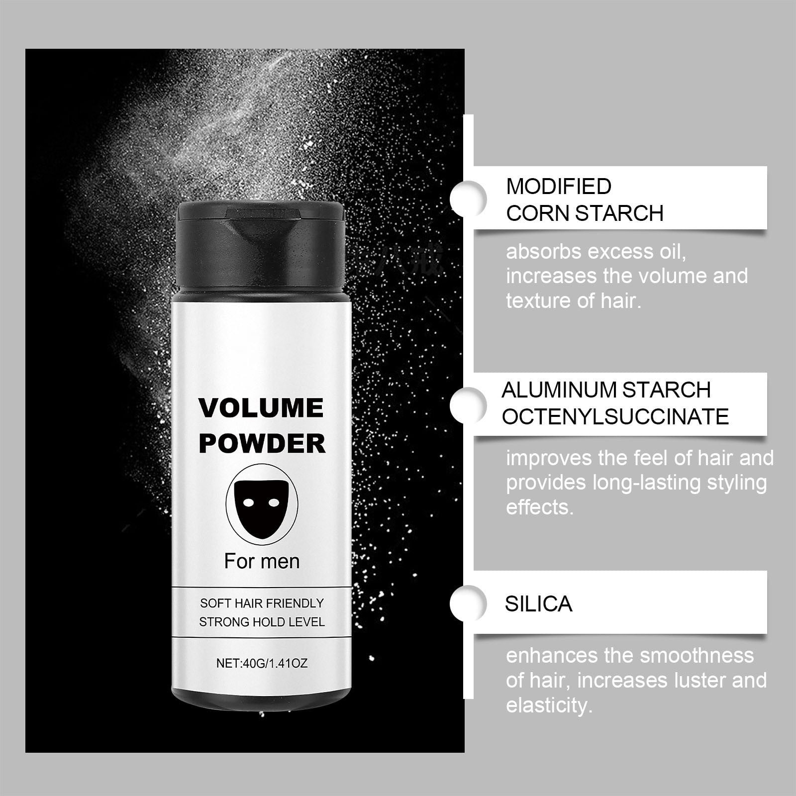 Texture Powder for Men, Instant Volume & Matte Texture, Lightweight Strong Hold, Hairstyle Instant Volume Grooming Accessories
