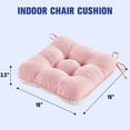 thumbnail image 4 of XIECUVA Chair Cushions for Dining Chairs, Set of 4, Memory Foam Kitchen Chair Cushions with Quilted Non-Slip Rubber Backing, 15.5" x 15.5" x 3.5", Pink, 4 of 8