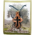 thumbnail image 2 of Olive Wood Cross Cutout Necklace with Pointed Edges, 2 of 3