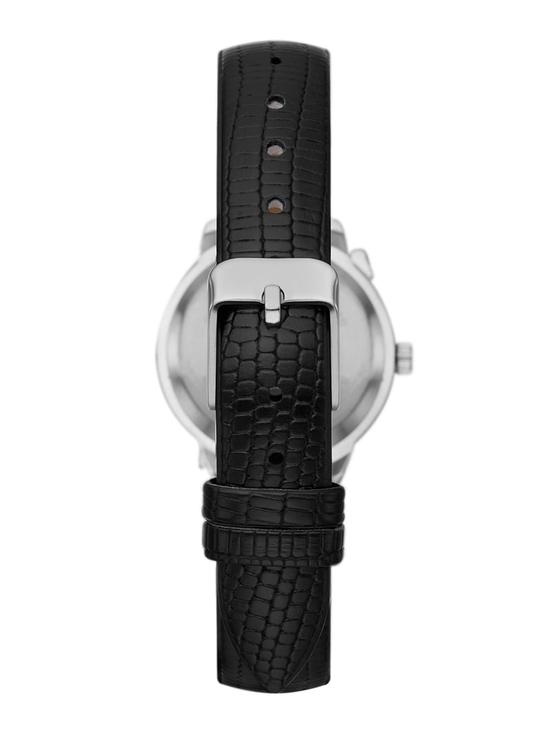 Women\'s Black White Analog Leather Strap Crystal Accented Silicone Sport Watch Time and Tru Women main image 2