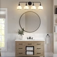 thumbnail image 5 of Modern Vanity Lights Dimmable Bathroom Light Fixtures with Glass Shade 4-Light - Black, 5 of 5