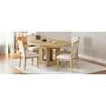 thumbnail image 3 of TOPMAX Farmhouse 5-Piece Round Extendable Dining Table Set for 4, Solid Rubberwood Kitchen Table with 16" Removable Leaf & Upholstered Chairs, Natural+Beige, 3 of 25