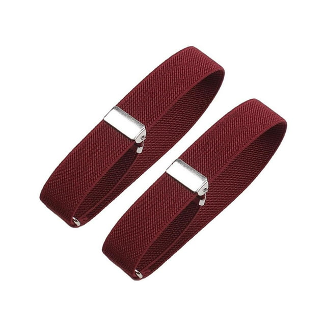 Youkk 2 Pcs Mode Chemise pour Hommes Manches Brassards Support Élastiqué Femmes Rouge 2x32cm 1Set