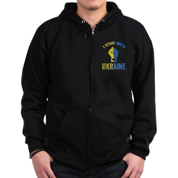 CafePress - Support Ukraine I Stand With Ukraine Uk Sweatshirt - Zip Hoodie, Classic Hooded Sweatshirt with Metal Zipper