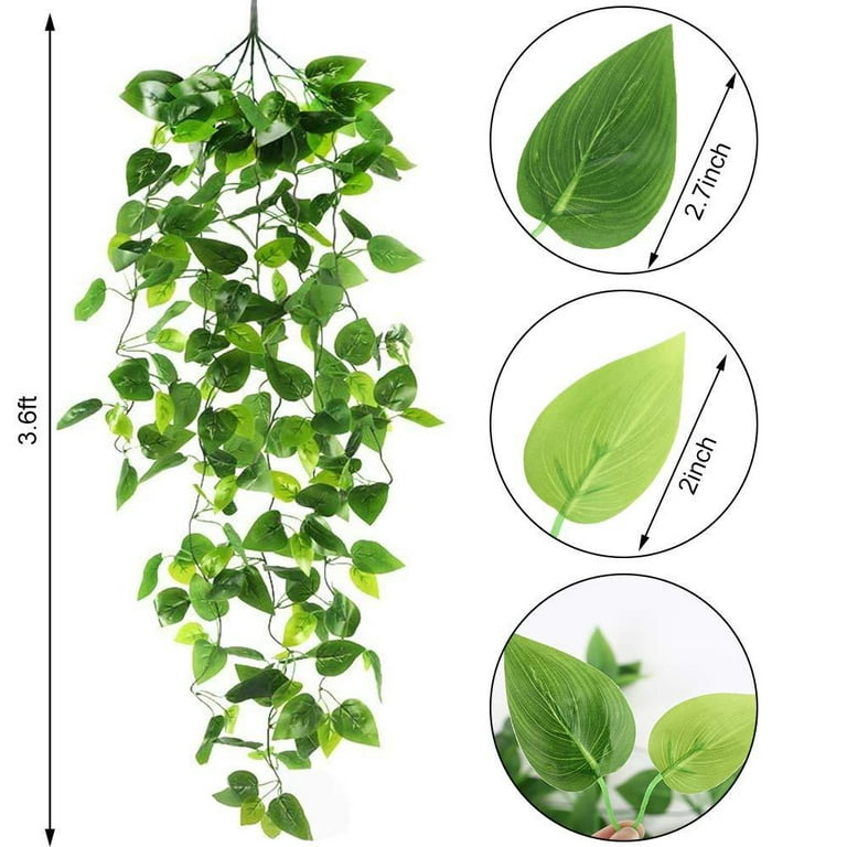 4 Pack Artifical Hanging Plants, 3.6 Feet Fake Ivy Plant for Wall Decor,  Faux Foliage Vines, PACK - Kroger