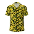 thumbnail image 2 of Daiia Sunflowers In Vintage Pattern Men’s Polo Shirts,Solid Deck Shirt,Classic Fit, Breathable Cotton Polo for Casual and Sport Wear-X-Large, 2 of 7