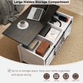 thumbnail image 6 of Kmax Lift Top Coffee Table, Farmhouse Coffee Table with Hidden Storage & Sliding Barn Door, Modern Rectangular Rustic White Living Room Center Table, Black Top, 6 of 7