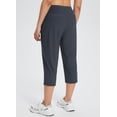 thumbnail image 5 of BALEAF Women's Plus Size Active Yoga Lounge Capri Walking Crop Pants with Pockets Gray M, 5 of 6