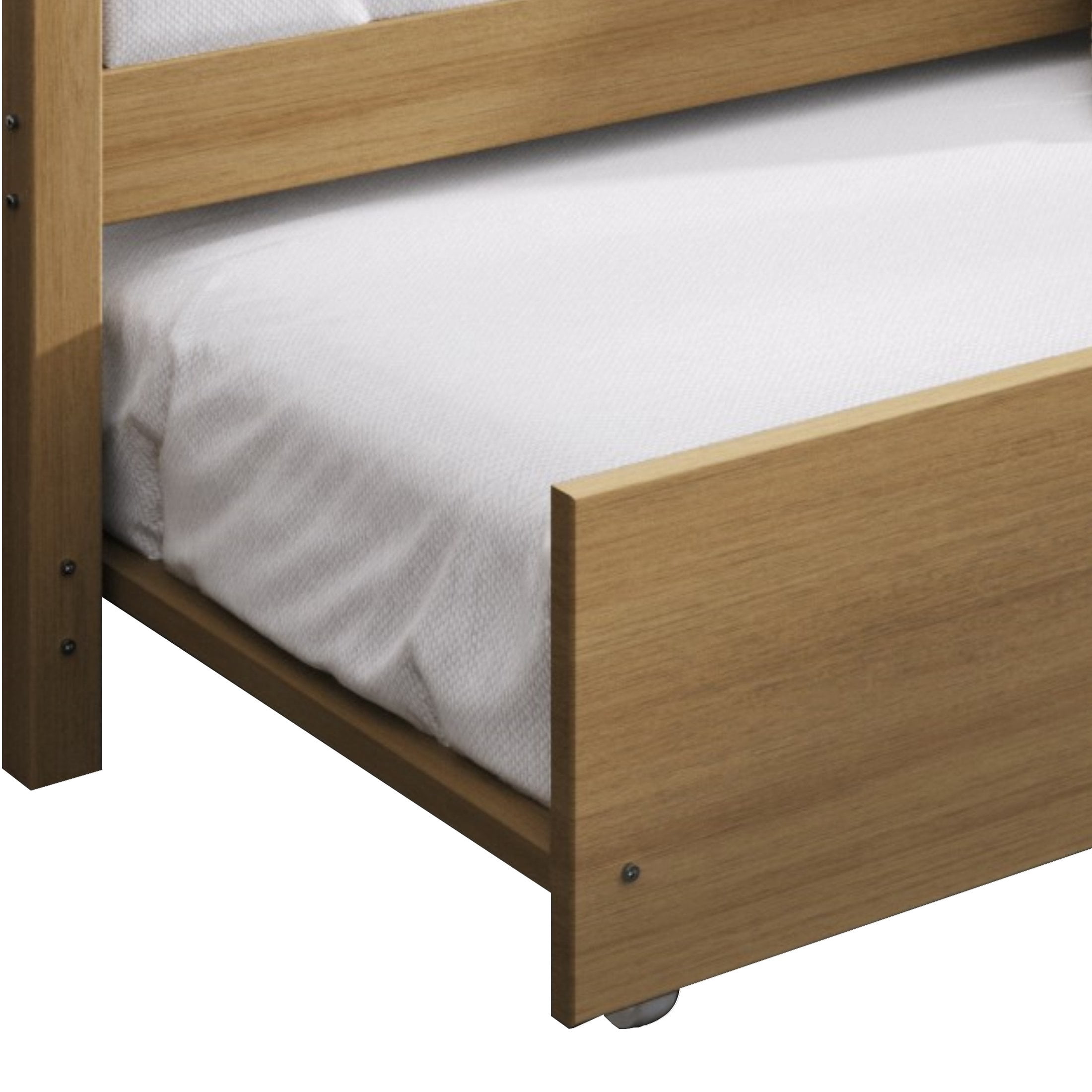 Castle Place Classic Twin Size Wooden Daybed with Trundle, Light Oak