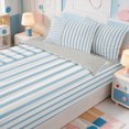 thumbnail image 3 of Erosebridal Minimalist Geometric Stripes Zipper Twin Comforter Sets with Fitted Sheet and 2 Pillowcases,Abstract Striped Zipper Bedding Set,Light Gray Reversible,4 Pieces, 3 of 7