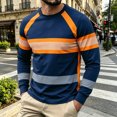 thumbnail image 2 of Men Long Sleeve Tee Shirts For Outdoor Activities Casual Athletic Pullover Tops Orange XXXXL, 2 of 4