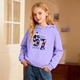 thumbnail image 2 of Fiaer Planet Printed Day of School 6 7 Long Sleeve Hoodies Six Seven Hooded Sweatshirt Casual Soft Crew Neck Basic Tops,Size 1-12 Years Purple 110, 2 of 5