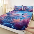 thumbnail image 3 of Feelyou 3D Ocean Axolotl Queen Sheet Sets, Sea Starfish Coral Bed Set, 4-Piece, 3 of 7