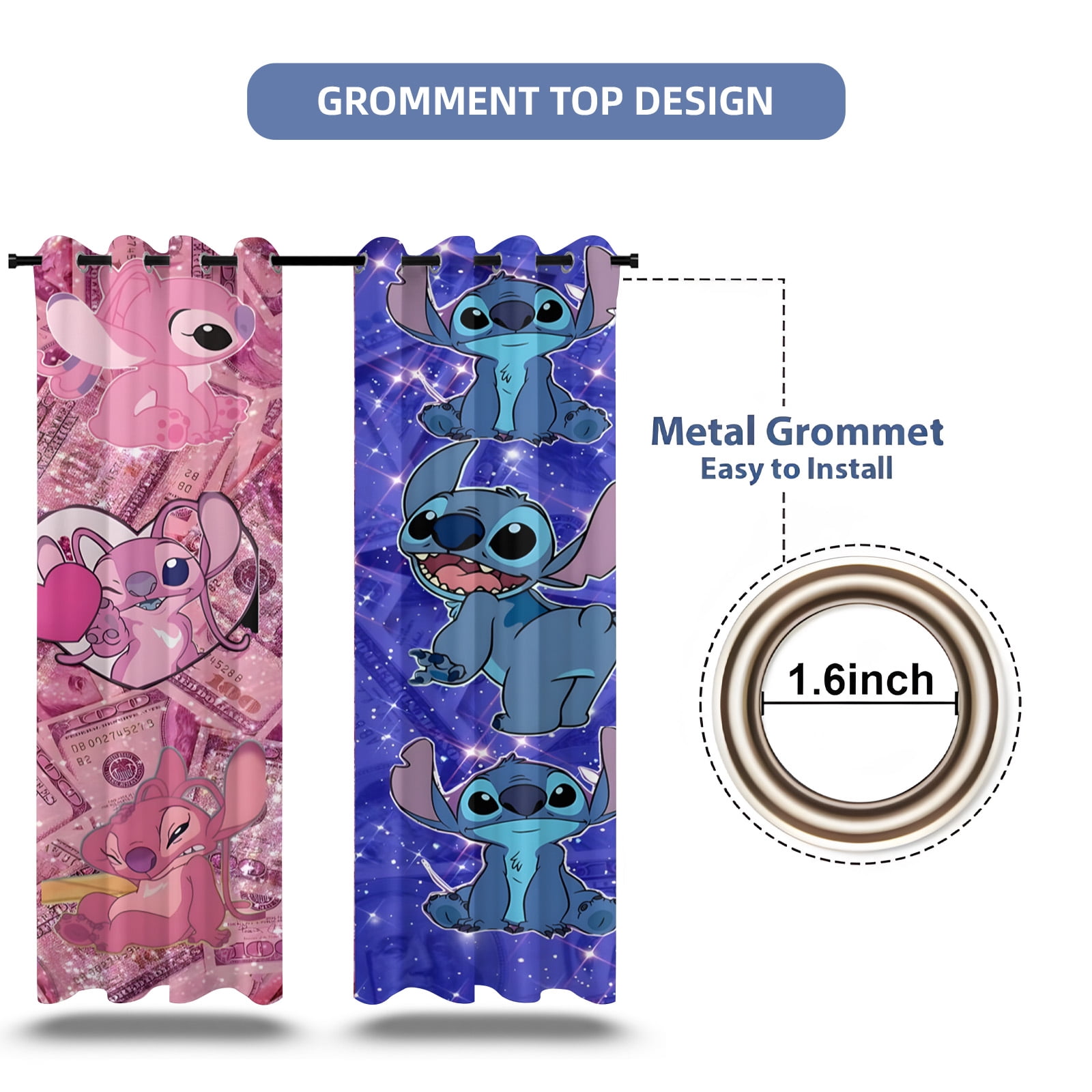 Curtains Cartoon Character Curtains for Boys Girls Bedroom 42Wx63H Inches,2 Panels Window Treatment Set for Living Room Decor