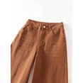 thumbnail image 6 of Womens Coffee Brown High-Waisted Wide-Leg Denim Jeans, Casual Flare Pants, 6 of 30