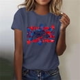 thumbnail image 6 of Goodtrade8 Womens Short Sleeve Shirts Summer USA Years Anniversary Pullover Graphic Red White and Blue Independence Day Patriotic 4th of July Fashion Shirts for Women Crew Neck, 6 of 8