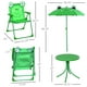 Outsunny Kids Folding Picnic Table and Chair Set Pattern Outdoor Garden Patio Backyard with Removable & Height Adjustable Sun Umbrella Green - image 3 of 9
