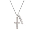 thumbnail image 2 of Delight Jewelry Stainless Steel Philippians 4:13 - I Can Do All Things Engraved Cross - Silvertone Sisters Best Friends Forever Bar Charm Necklace, 23", 2 of 4