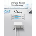 thumbnail image 3 of Cargador de pared rápido USB-C plano de 3 puertos y 100 W Nekmit, 3 of 7