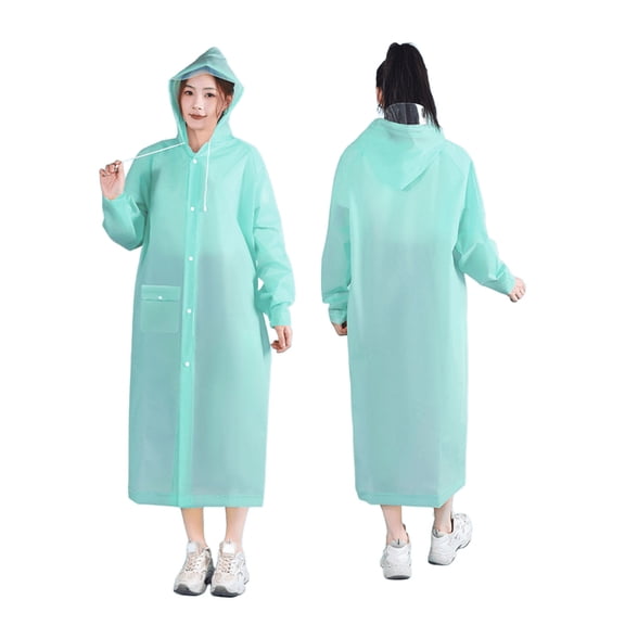 Rain Ponchos for Adults, Reusable Waterproof Lightweight Raincoat Hooded Jacket for Men & Women, Emergency Outdoor Rain Gear