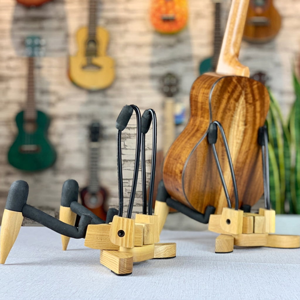 Portable Folding Ukulele Display Stand Wood Small Guitar Holder Easy to Use