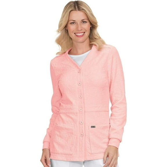 koi Lite Women's Claire Button Front Solid Cardigan Scrub Jacket
