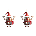 thumbnail image 1 of Alce Dibujos Animados Acrílico Navideño Con Sombrero Navidad Decoraciones Colgantes para (2), 1 of 2