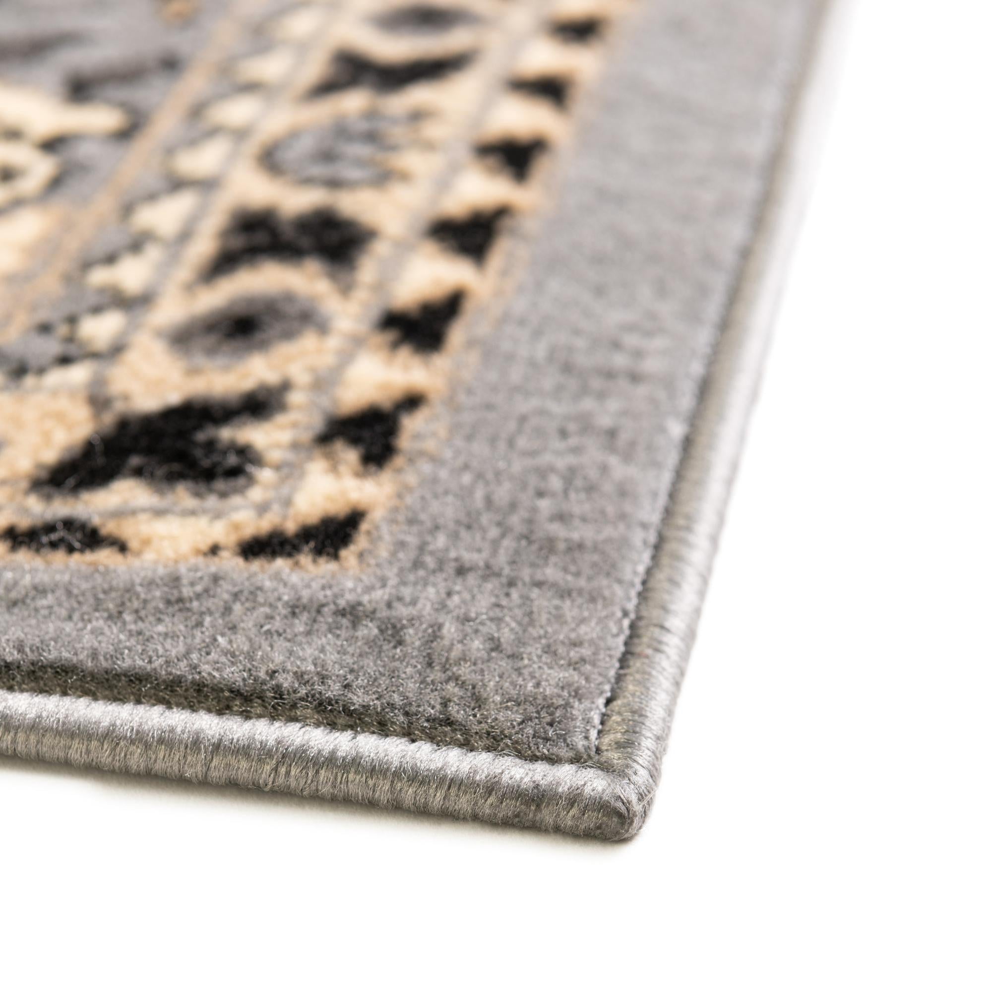 Rugs.com Amaya Collection Rug – 8 Ft Square Gray Medium Rug Perfect For Living Rooms, Kitchens, Entryways