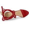 thumbnail image 4 of BLISSFUL STEP Women's Open Toe Stiletto Heeled Lace up Solid Sandals, 4 of 6