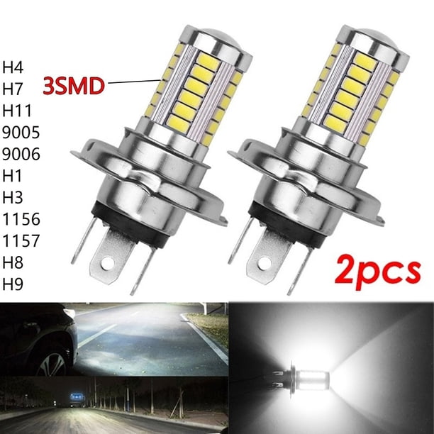 2pcs/set Super Bright 33SMD LED Auto Fog Lights H11 H4 H7 9005 9006 Car Daytime Running Light 1156 1157 Tail Lights Stop Bulbs 12-24V